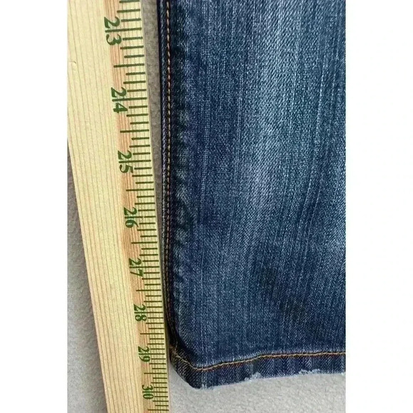 Ann Taylor Women's Petite 28/6 Original Boot Cut Mid Rise Distressed Faded Denim - Picture 5 of 9